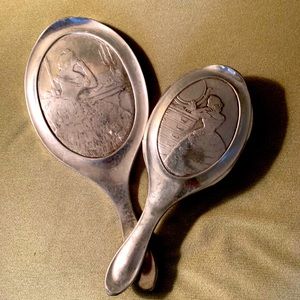 Hand Mirror and Hair Brush